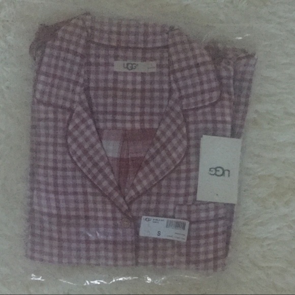 UGG Milo Check Short PJ 2-Piece Set WARM SIENNA!. - Picture 2 of 2